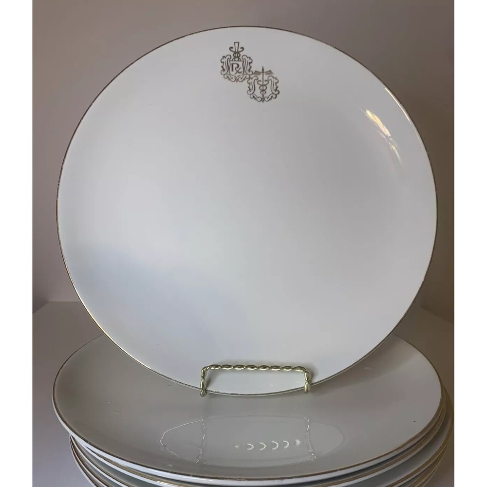 Set of 4 Vintage 1960s RX Pharmacy Physician Apothecary Caduceus 10" Plates